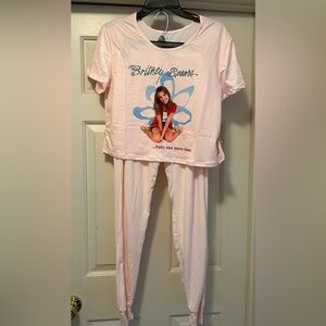 NWT Britney Spears pajama set PINK Jogger  Women’s Large NEW Y2K